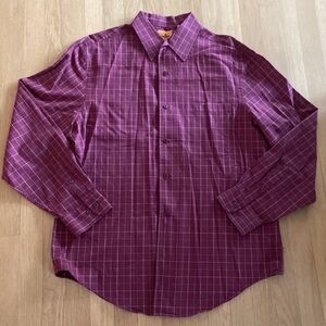 Timberland NWOT Men's Merlot Plaid Button Down Shirt